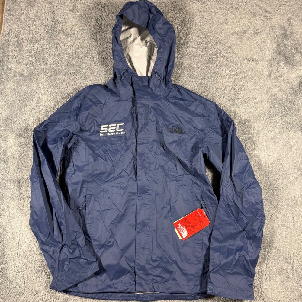 The North Face DryVent Rain Jacket Shady Blue Hooded Lightweight Size Large NWT